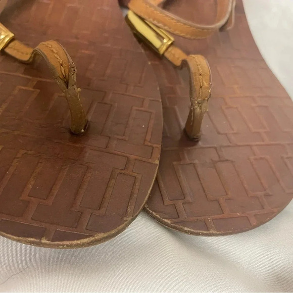 Tory Burch Pauline Demi Cork Wedge Brown Sandal Vegan Leather Size 10 - Picture 8 of 10